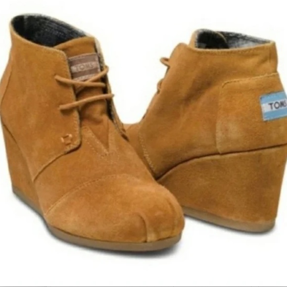 Toms Shoes - Toms Suede Desert Wedge Ankle Boots, Sz 8.5